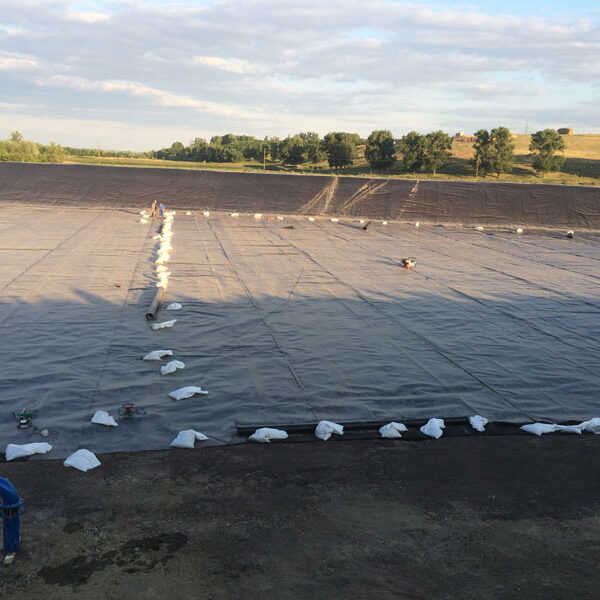 Waterproofing hydrotechnical constructions fertigation basin