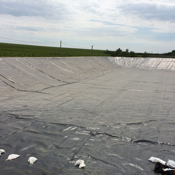 Waterproofing hydrotechnical constructions fertigation basin